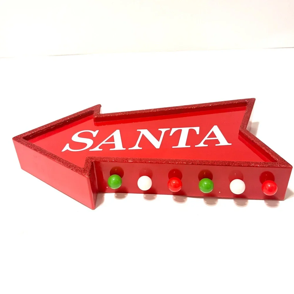 Target LED Marquee Arrow Santa Christmas Light Up Sign Red Glitter 2016 Decor